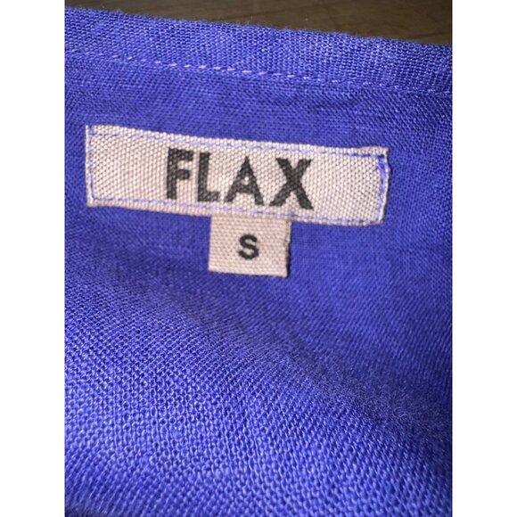 Flax Long Sleeve Blue/Lilac Linen Tunic Dress Sz S Sustainable Minimalist Artsy - Picture 6 of 10